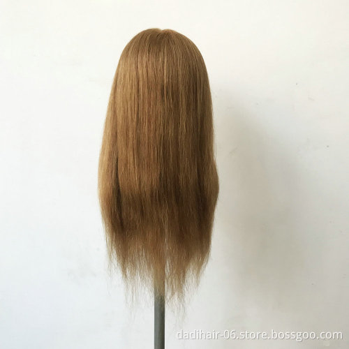 Can be perm dye curl practising female stand type human hair mannequin training head with shoulders